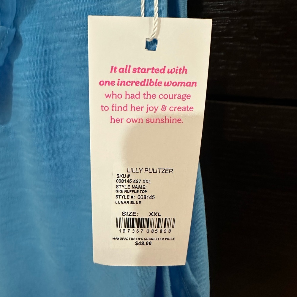 Lilly Pulitzer Gigi Ruffle Top Lunar Blue